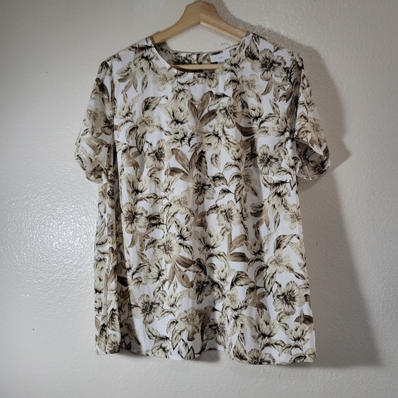 J. Jill Tops - J Jill Sheer Floral Print Blouse